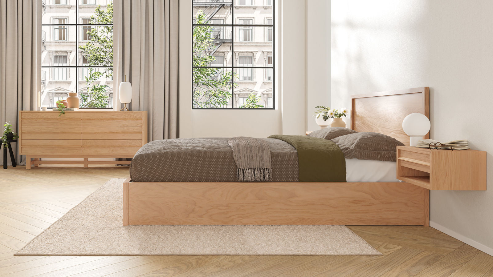 EQ3 Marcel Lift Up Bed Oak