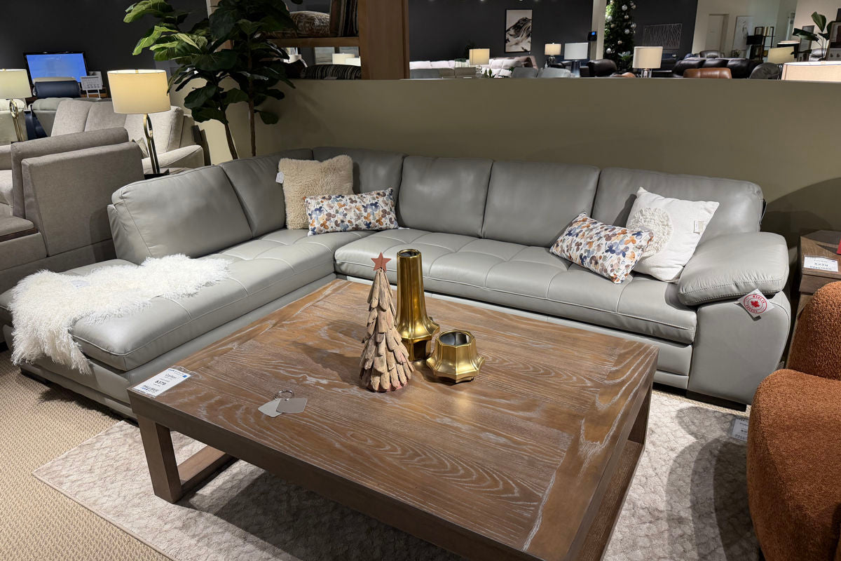 Palliser Miami Sectional Grey Leather