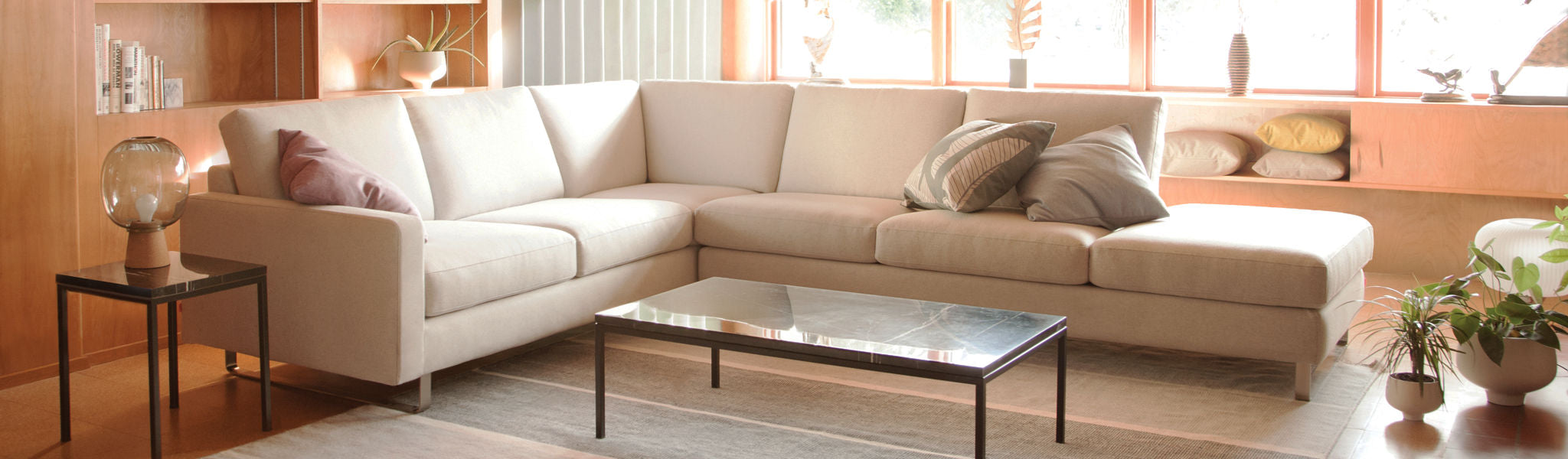 EQ3 Oskar Sectional Cream Fabric