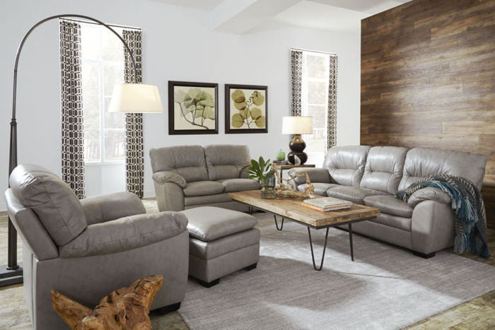 Palliser Amisk Sofa Loveseat Chair Ottoman Grey Leather