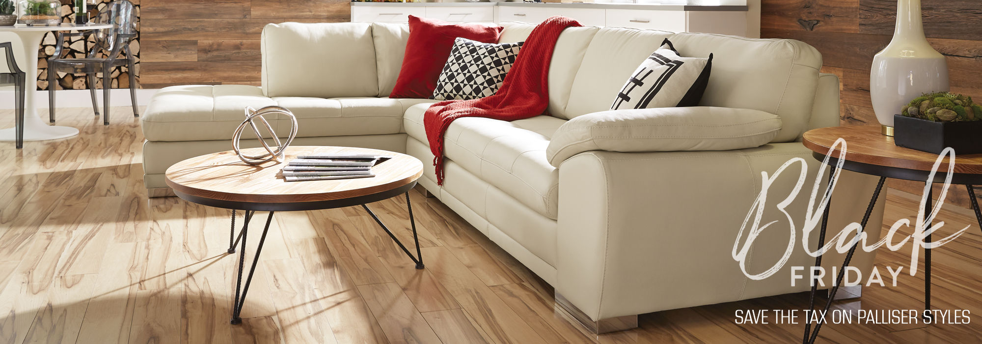 Palliser Miami White Leather Sectional