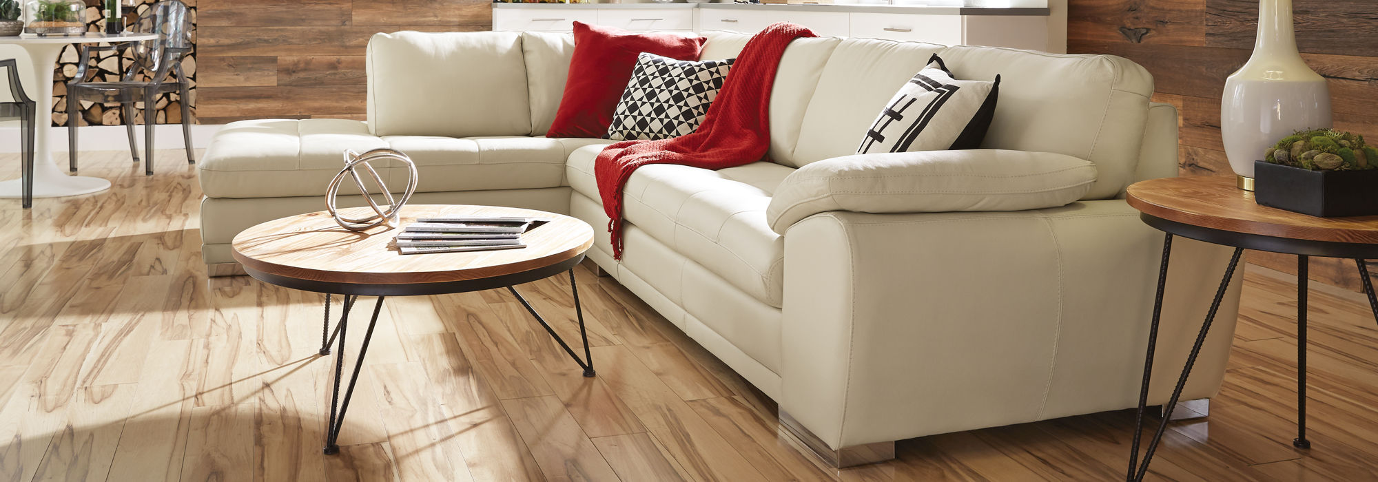 Palliser Miami Sectional White Leather